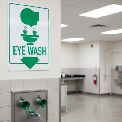 Eye Wash Symbol Down Arrow .040 Aluminum Sign