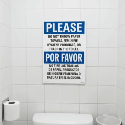 Please Do Not Throw Paper Towels Feminine Hygiene Products