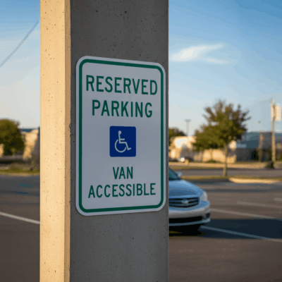 Reserved Parking HC Symbol Van Accessible .063 Aluminum Sign