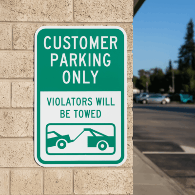 Customer Parking Only Violators will be Towed (sym)