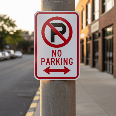 (No Parking Sym) No Parking (Double Arrow)