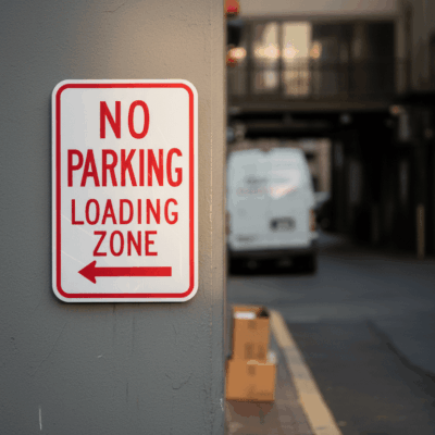 No Parking Loading Zone(Arrow Pointing Left)