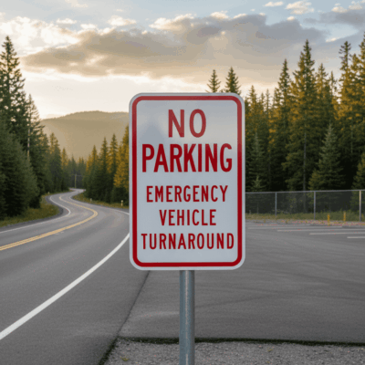 No Parking Emergency Vehicle Turnaround