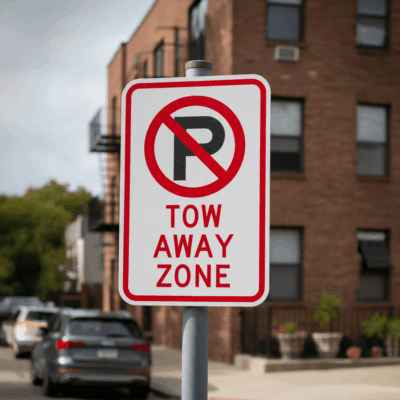 Tow Away Zone (No Parking Symbol)