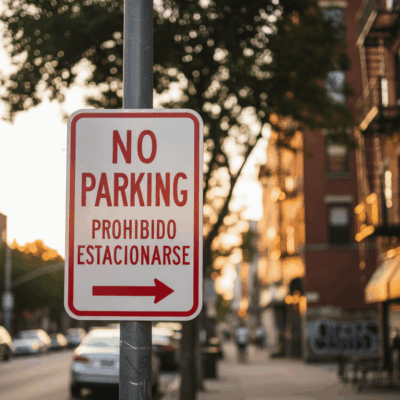No Parking Prohibido Estacionarse (Right Arrow)