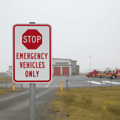 (Stop Sym) Emergency Vehicles Only