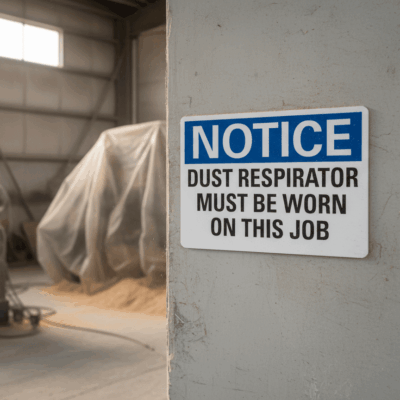 Notice Dust respirator must be worn on this job