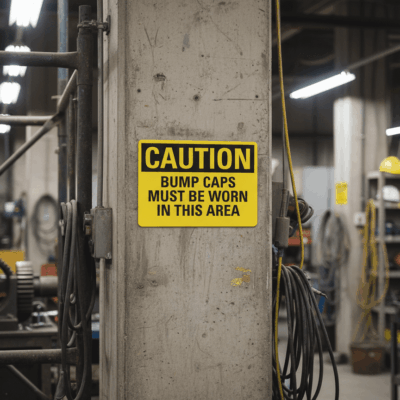 Caution Bump Caps Must Be Worn In This Area