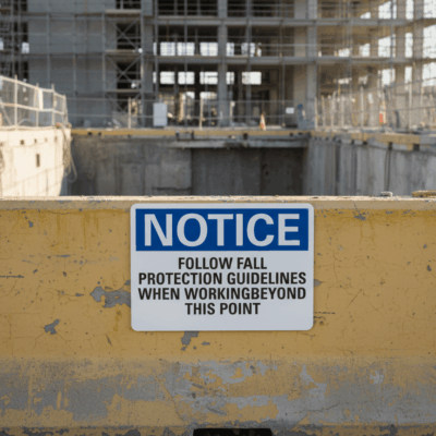 Notice Follow Fall Protection Guidelines When