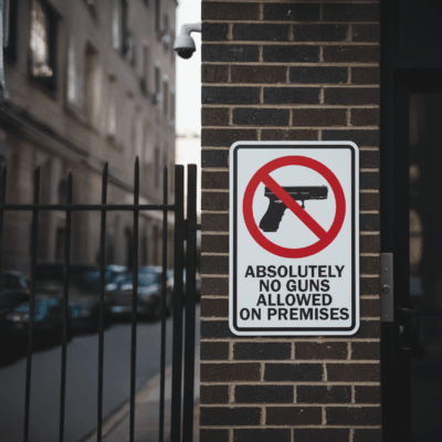 (Prohibitive Sym) Absolutely No Guns Allowed