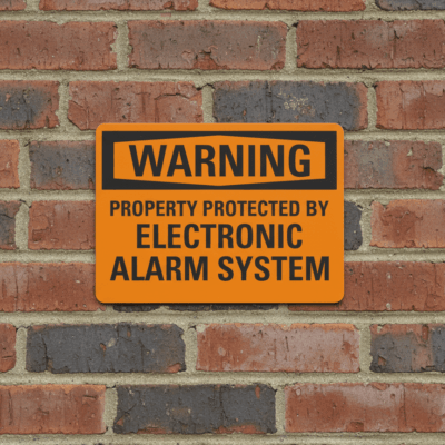 Warning Property Protected By Electronic Alarm System