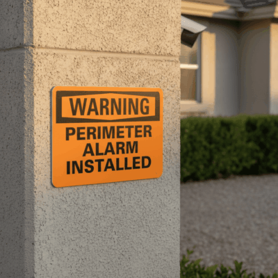 Warning Perimeter Alarm Installed