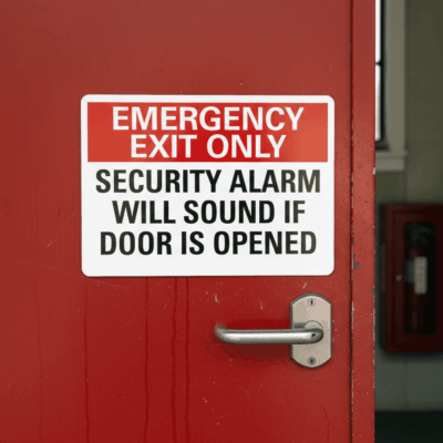 Emergency Exit Only Security Alarm Will Sound