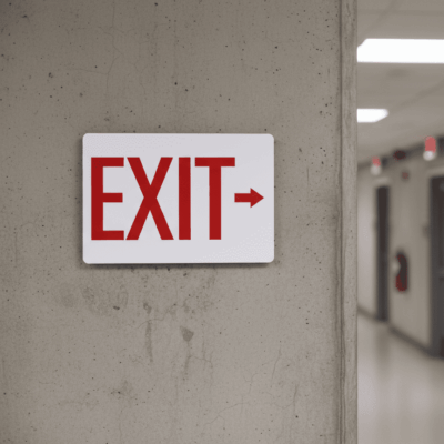 Exit Sign with Right Arrow – Directional Emergency Exit Sign for Buildings, Offices & Public Facilities