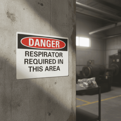 Danger Respirator required in this area