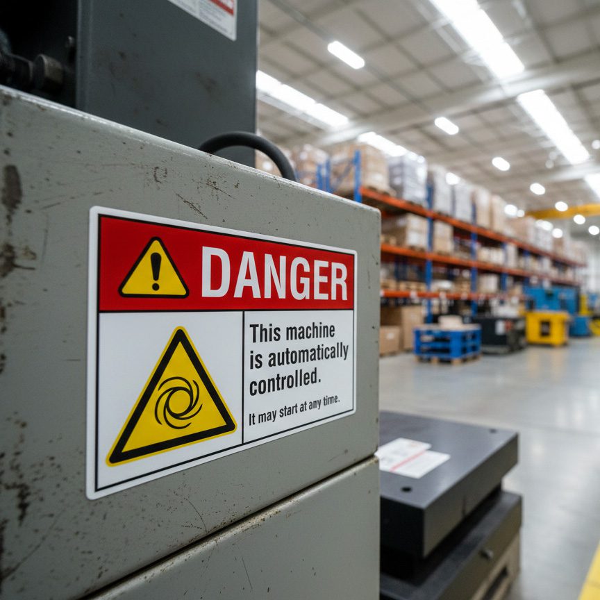 Danger This machine is automatically controlled. It may