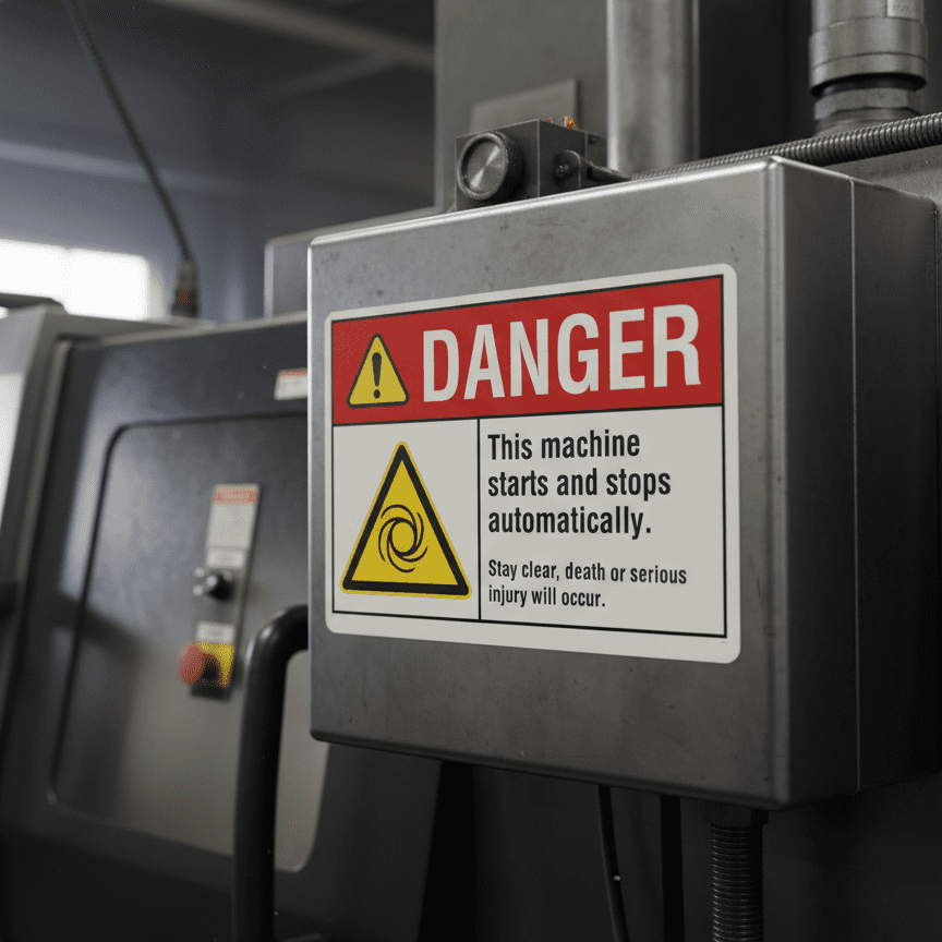 Danger This machine starts and stops automatically. - Image 2