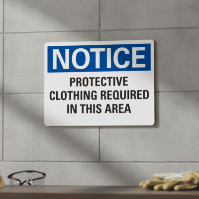 Notice Protective Clothing Required In This Area