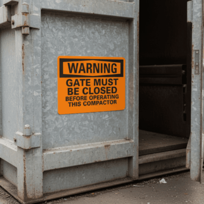 Warning Gate Must Be Closed Before Operating