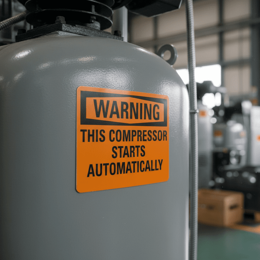 Warning This Compressor Starts Automatically - Image 2
