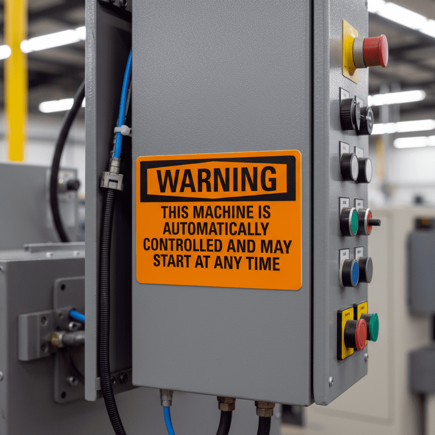 Warning This Machine Is Automatically Controlled - Image 2