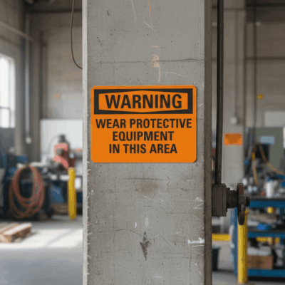 Warning Wear Protective Equipment In This Area