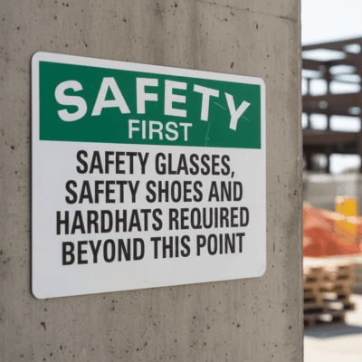 Safety First Safety Glasses, Safety Shoes And