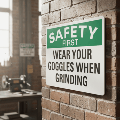Safety First Wear Your Goggles When Grinding