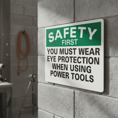 Safety First You Must Wear Eye Protection When