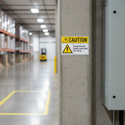 Caution Keep electrical panel clear for 36 inches.