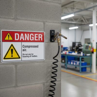 Danger Compressed air. Do not use for blowing off