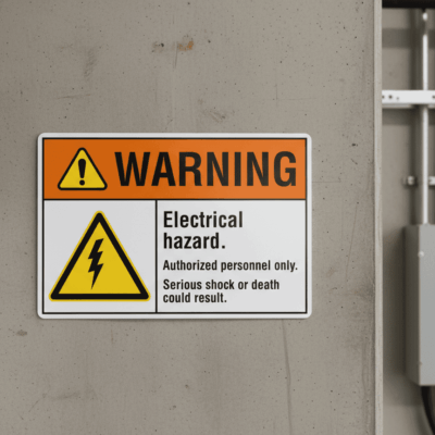 Warning Electrical hazard. Authorized personnel only.