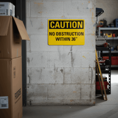 Caution No Obstruction Within 36"