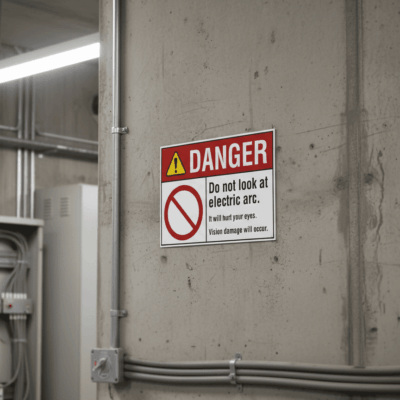 Danger Do not look at electric arc. It will hurt your