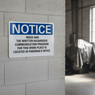Notice MSDS and the written hazardous communication