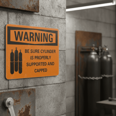 Warning Be sure cylinder is properly supported and