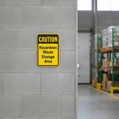 Caution Hazardous Waste Storage Area
