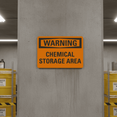 Warning Chemical Storage Area