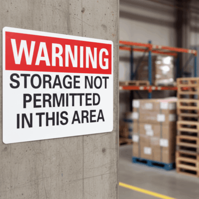 Warning Storage Not Permitted In This Area