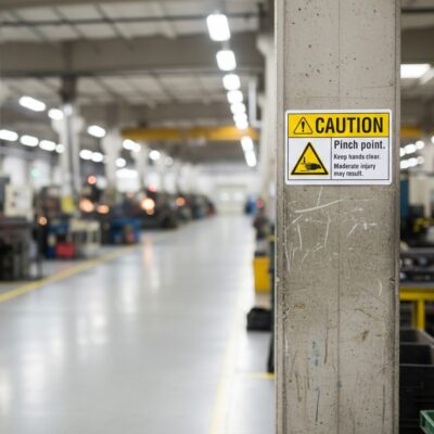 Caution Pinch point. Keep hands clear. Moderate injury
