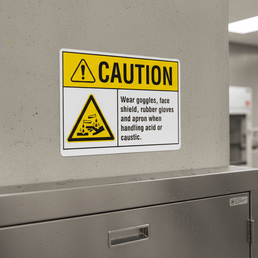 Caution Wear goggles face shield rubber gloves and ap - Image 2