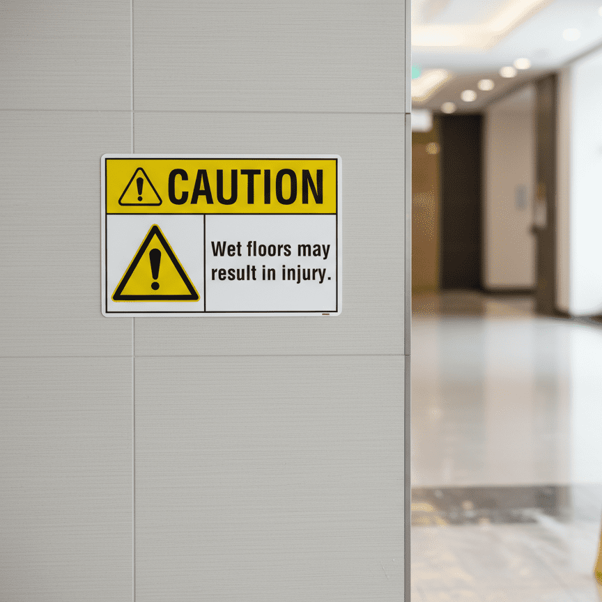 Caution Wet floor. Falls may result in injury. - Image 2