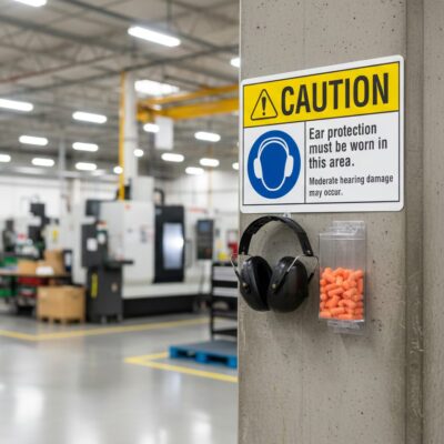 Caution Ear protection must be worn in this area. Moder
