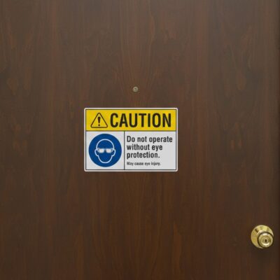 Caution Do not operate without eye protection.