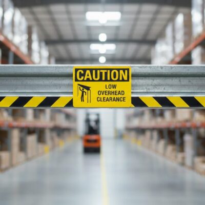 Caution Low Overhead Clearance with symbol