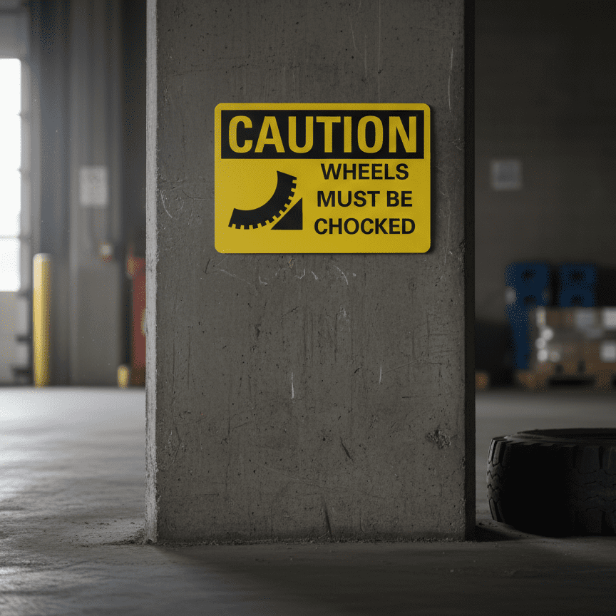 Caution Wheels must be chocked