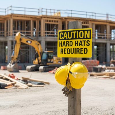 Caution Hard hats required