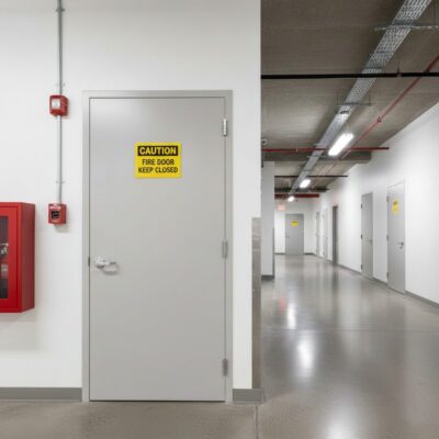 Caution Fire door keep closed