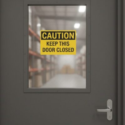 Caution Keep this door closed