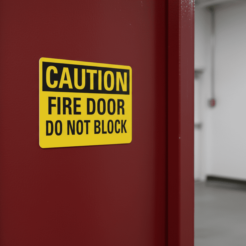 Caution Fire door do not block - Image 2